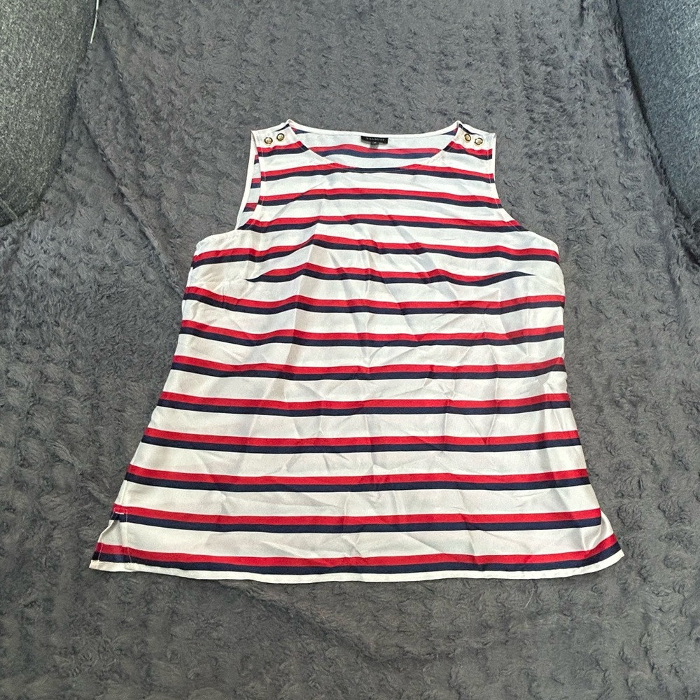 Talbots Red and White Striped Sleeveless Tank Top
